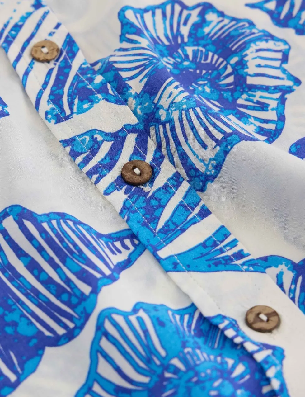 Shell Print Beach Cover Up Shirt