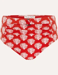 Shell Print High Waisted Bikini Bottoms