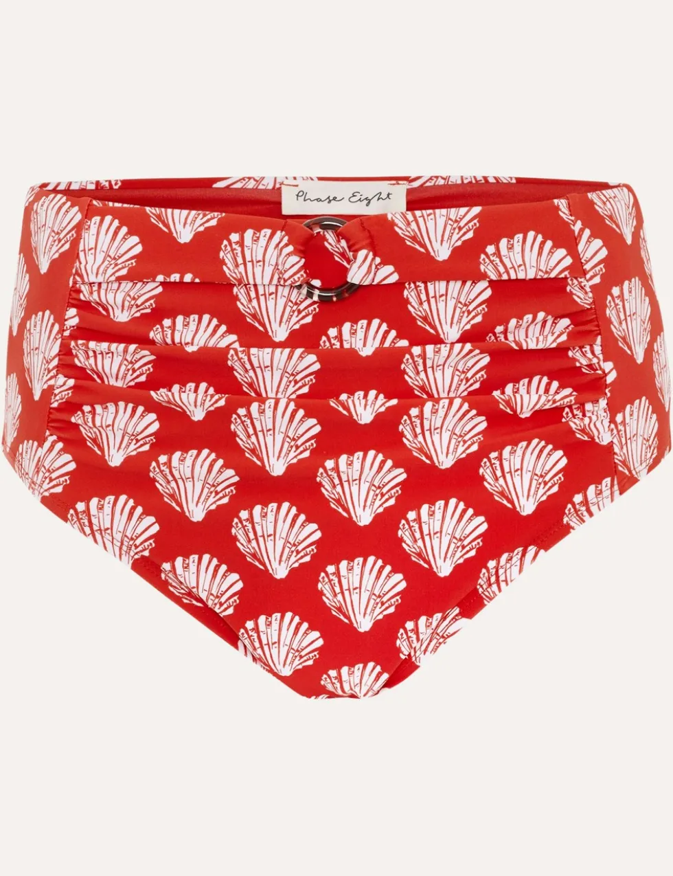 Shell Print High Waisted Bikini Bottoms
