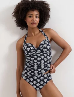 Shell Print High Waisted Bikini Bottoms