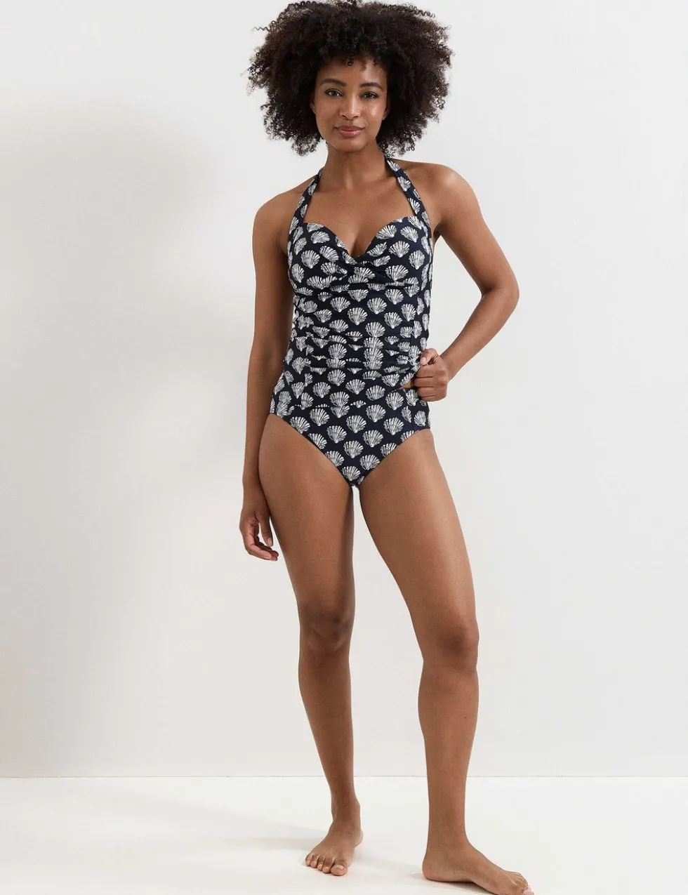 Shell Print High Waisted Bikini Bottoms