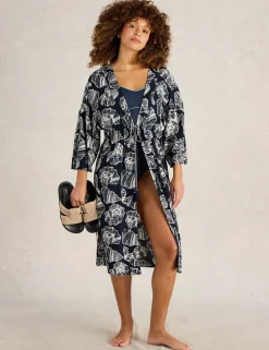 Shell Print Kimono Wrap