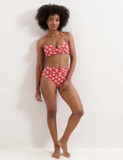 Shell Print Sweetheart Neck Bikini Top
