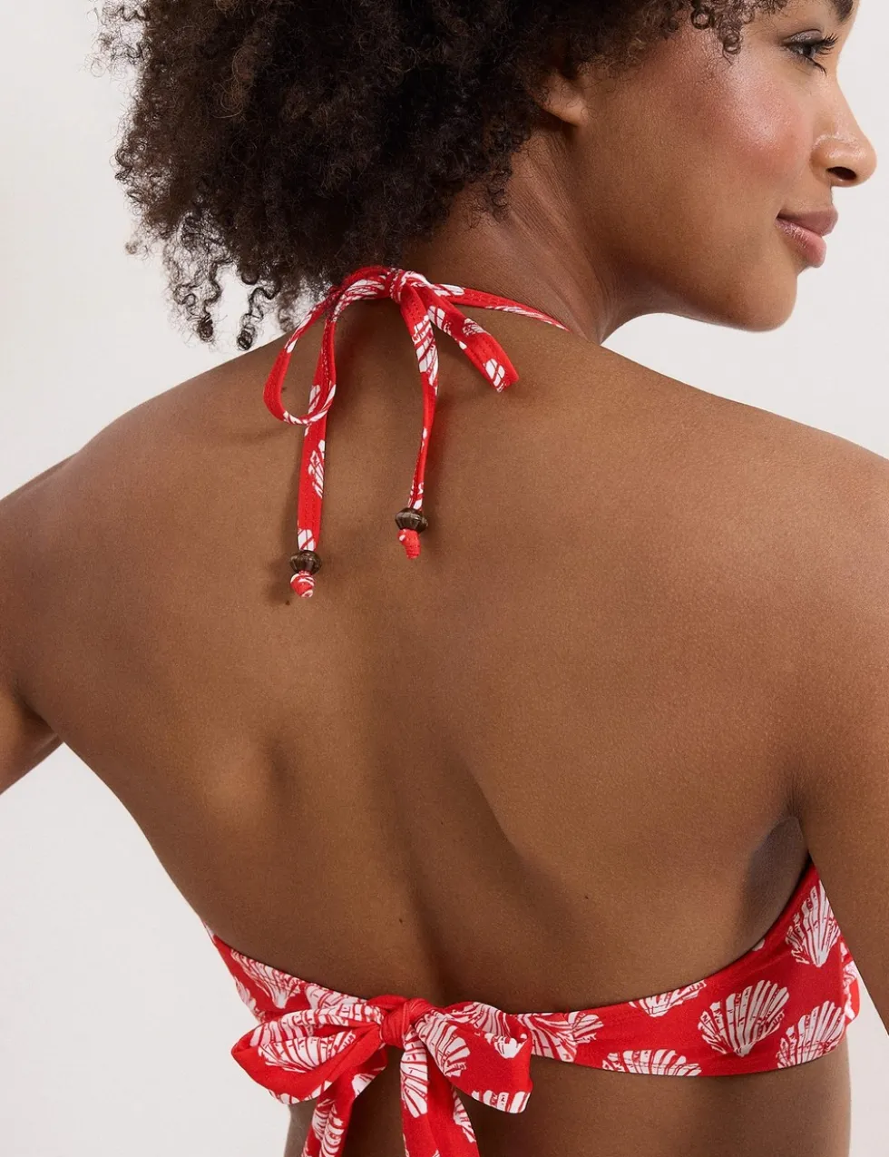 Shell Print Sweetheart Neck Bikini Top