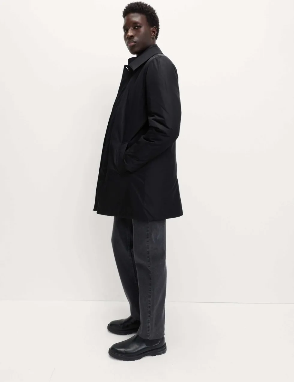 Shirt Collar Mac with Removable Bib