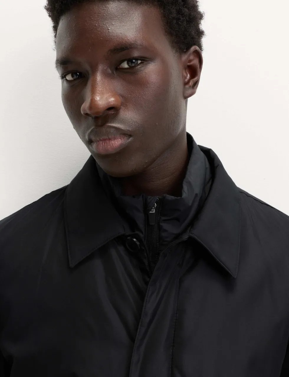 Shirt Collar Mac with Removable Bib