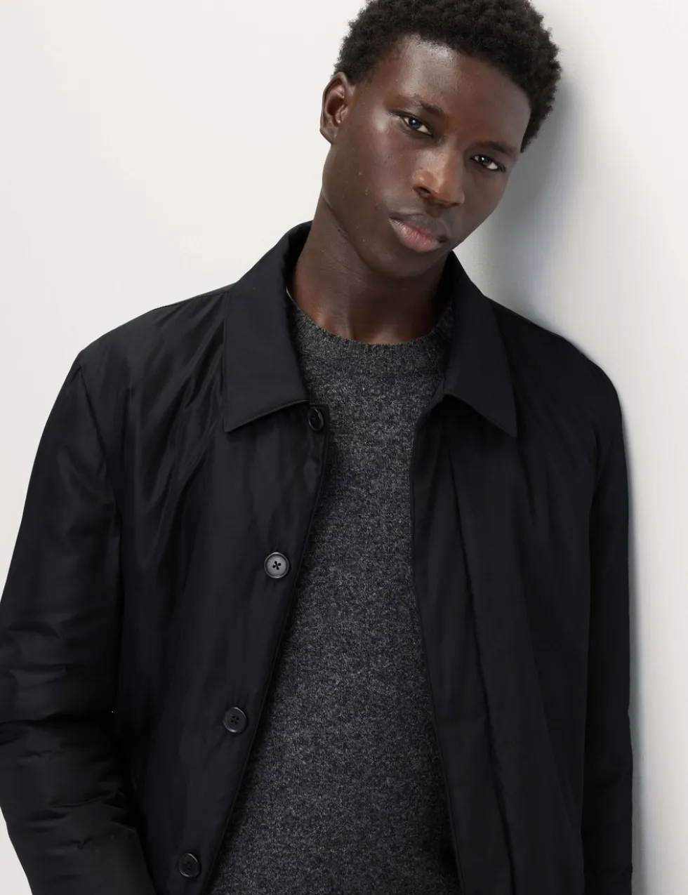 Shirt Collar Mac with Removable Bib