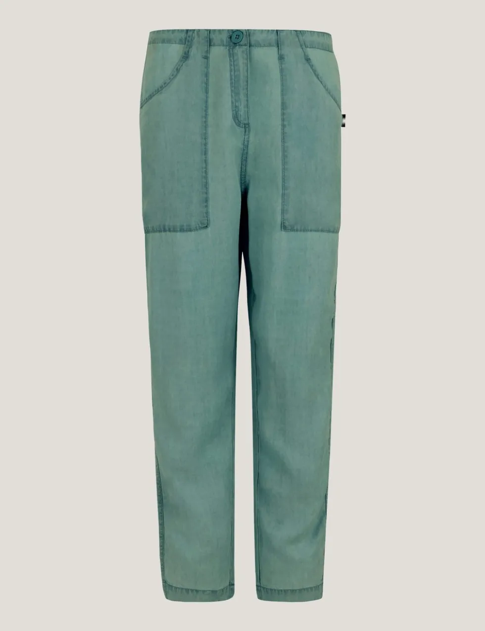 Shorebella Cotton Blend Straight Leg Cropped Trousers
