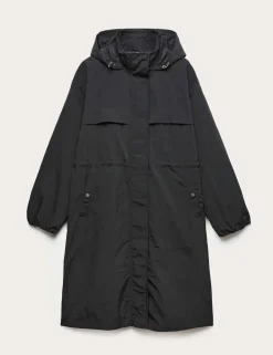 Shower Resistant Lightweight Hooded Longline Utility Parka