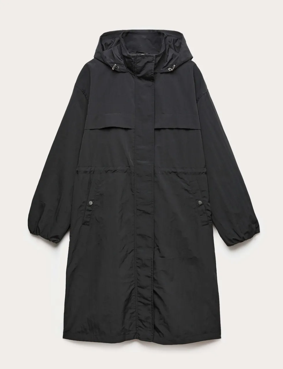 Shower Resistant Lightweight Hooded Longline Utility Parka