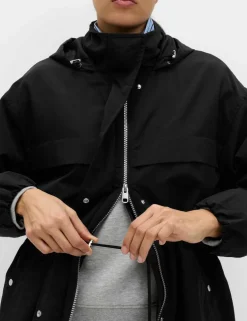 Shower Resistant Lightweight Hooded Longline Utility Parka