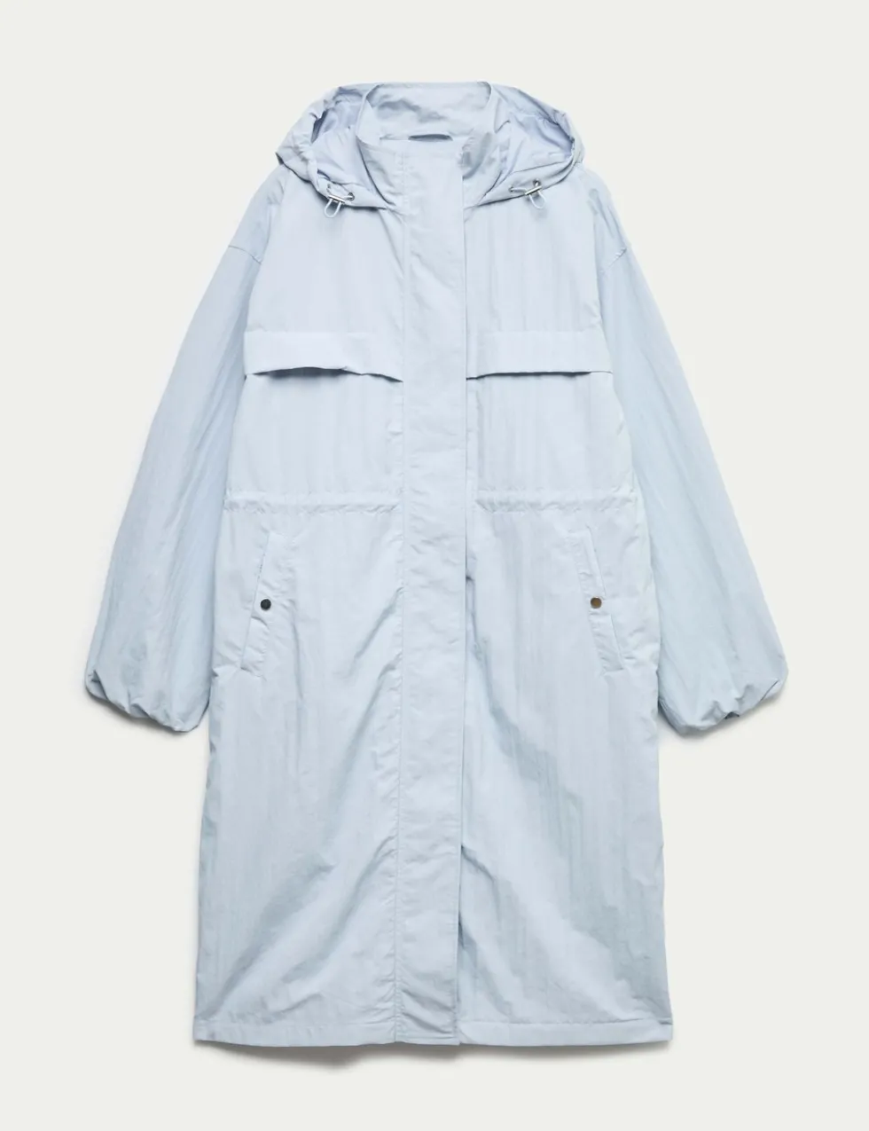 Shower Resistant Lightweight Hooded Longline Utility Parka