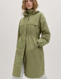 Shower Resistant Lightweight Hooded Longline Utility Parka