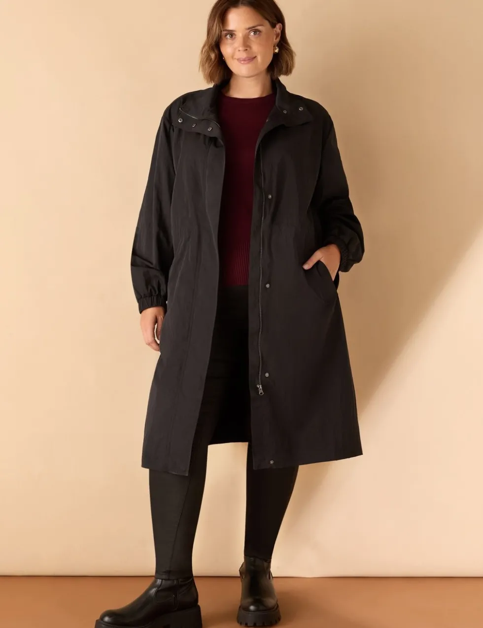 Showerproof Hooded Longline Raincoat