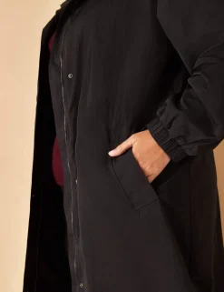 Showerproof Hooded Longline Raincoat