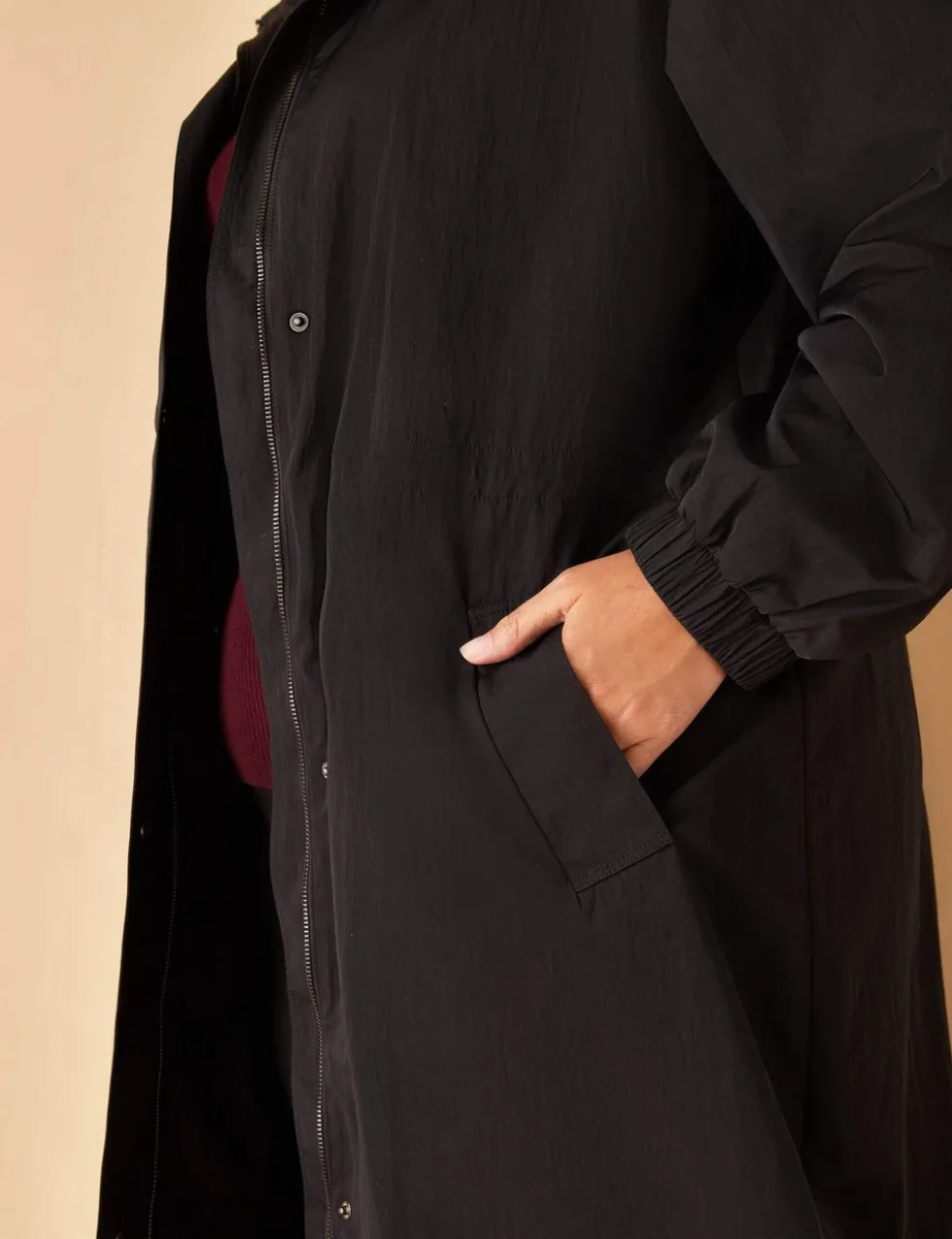 Showerproof Hooded Longline Raincoat