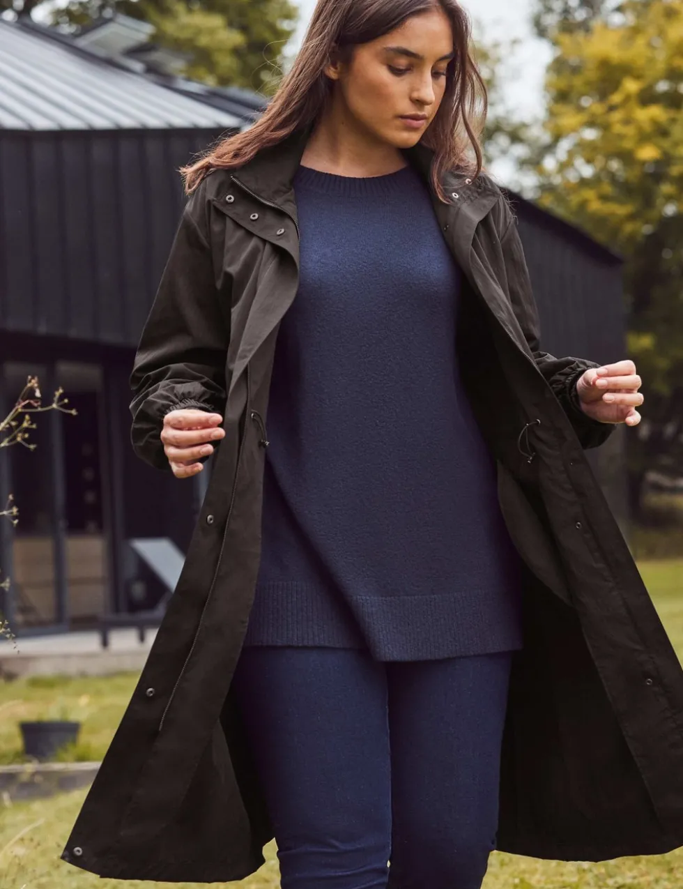 Showerproof Hooded Longline Raincoat