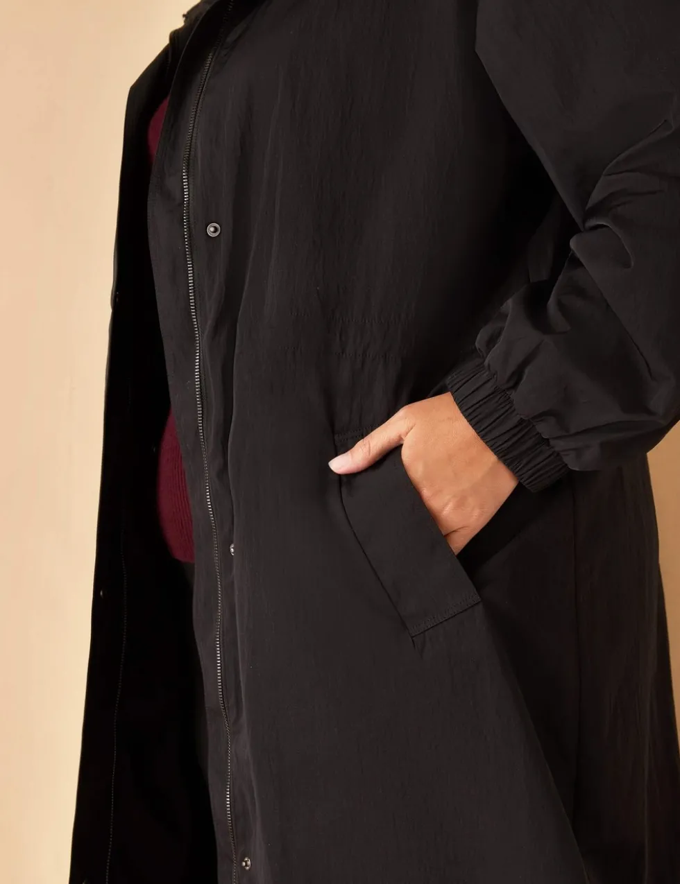Showerproof Hooded Longline Raincoat