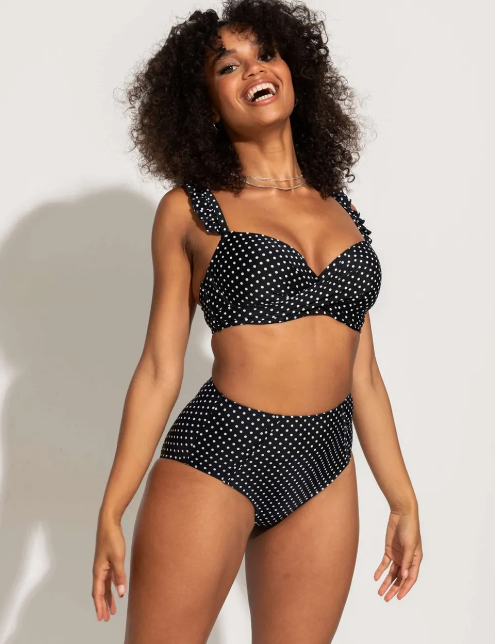 Sicily Polka Dot High Waisted Bikini Bottoms
