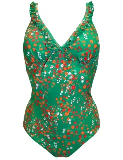 Sicily Tummy Control Floral Frill Swimsuit