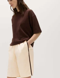 Side Stripe Longline Shorts with Linen