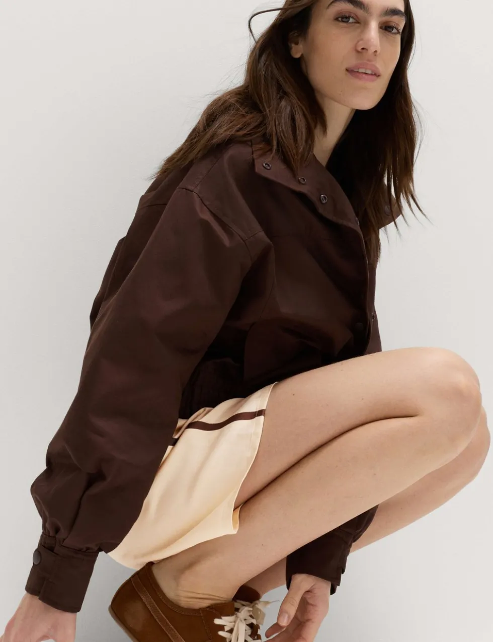 Side Stripe Longline Shorts with Linen