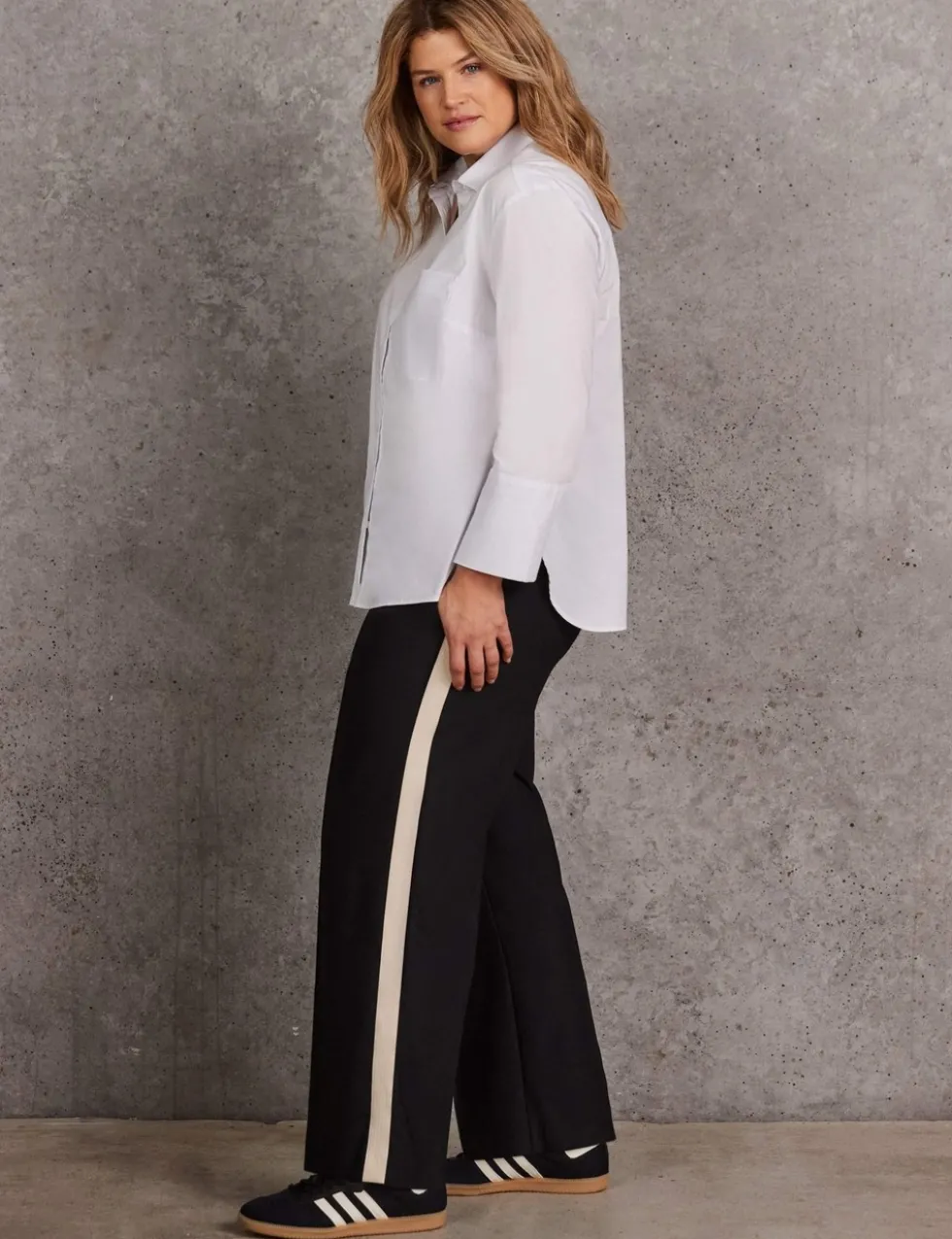Side Stripe Wide Leg Trousers