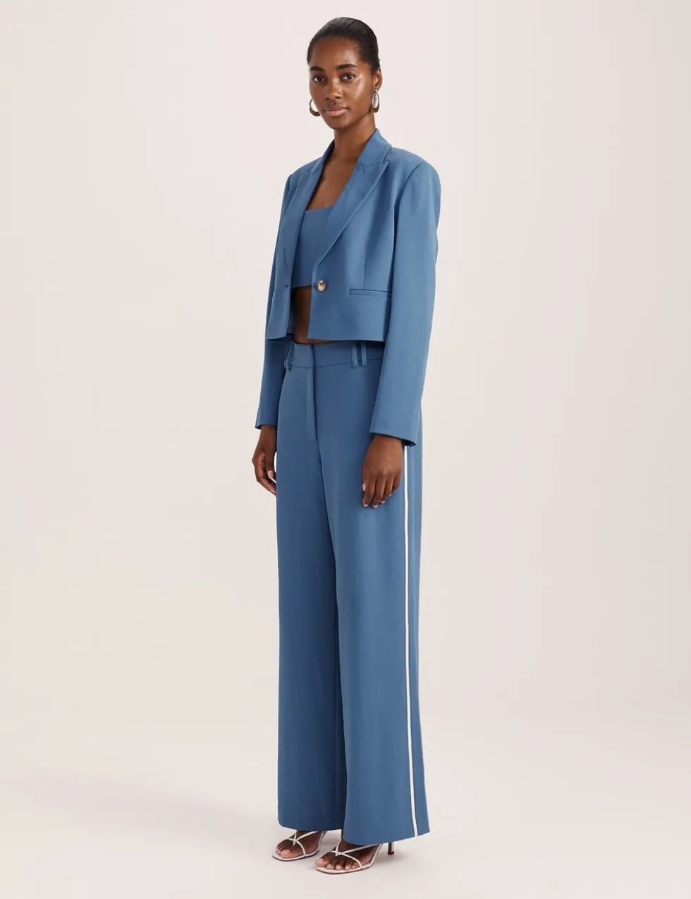 Side Stripe Wide Leg Trousers