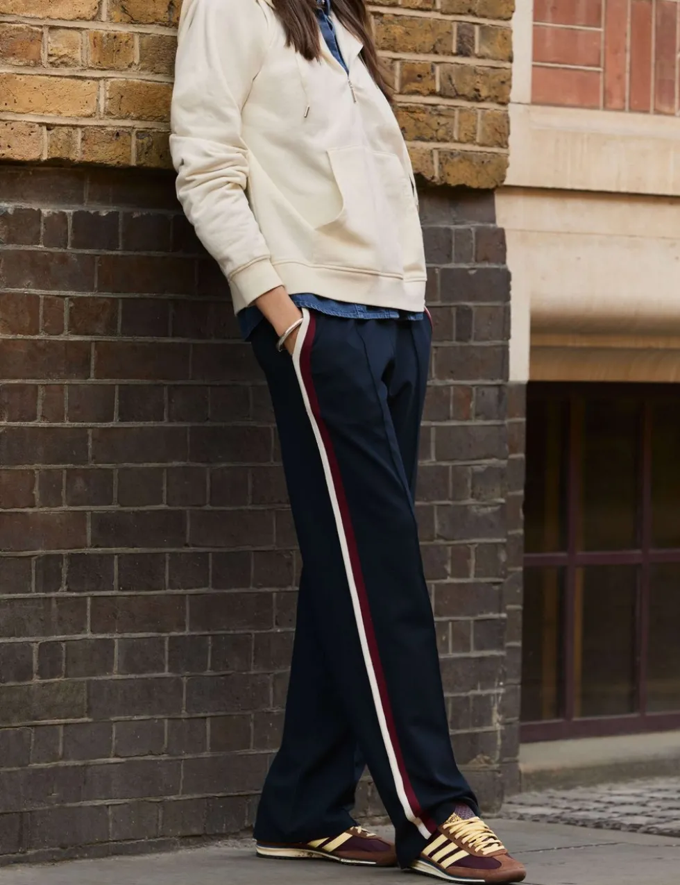 Side Stripe Wide Leg Trousers