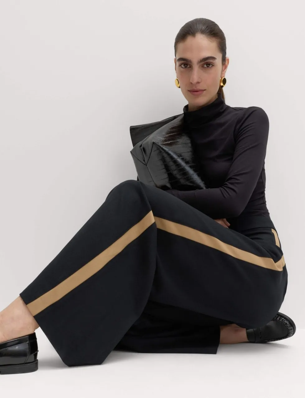 Side Stripe Wide Leg Trousers
