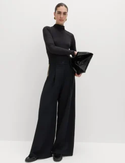 Side Stripe Wide Leg Trousers
