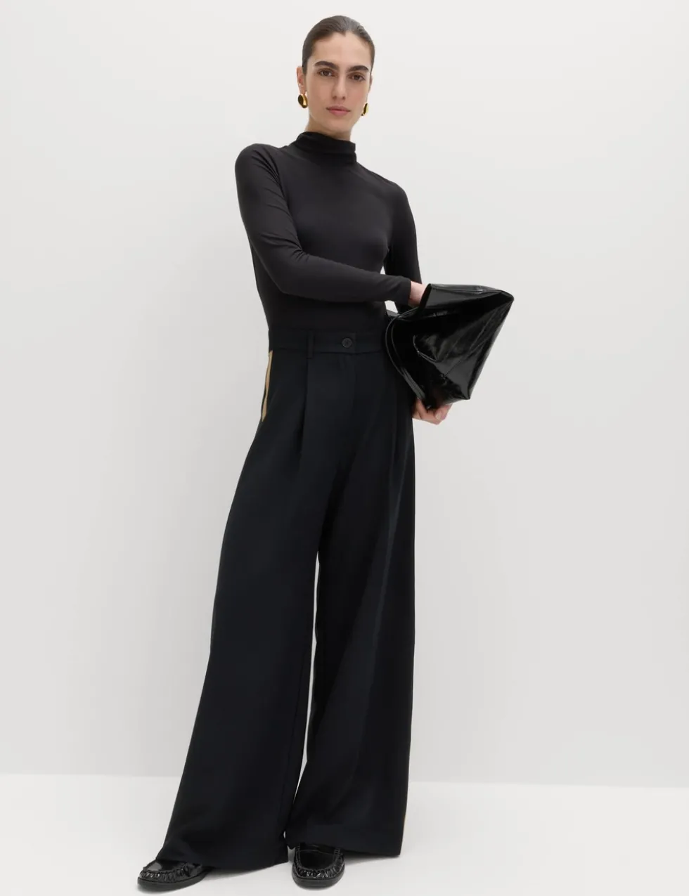Side Stripe Wide Leg Trousers