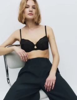 Silk & Lace Wired Balcony Bra