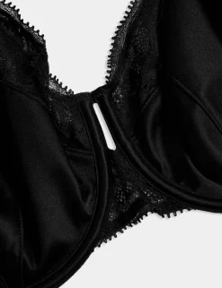 Silk & Lace Wired Balcony Bra (F-H)