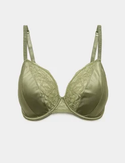 Silk & Lace Wired Plunge Bra (F-H)
