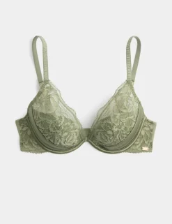 Silk & Lace Wired Plunge Bra A-E