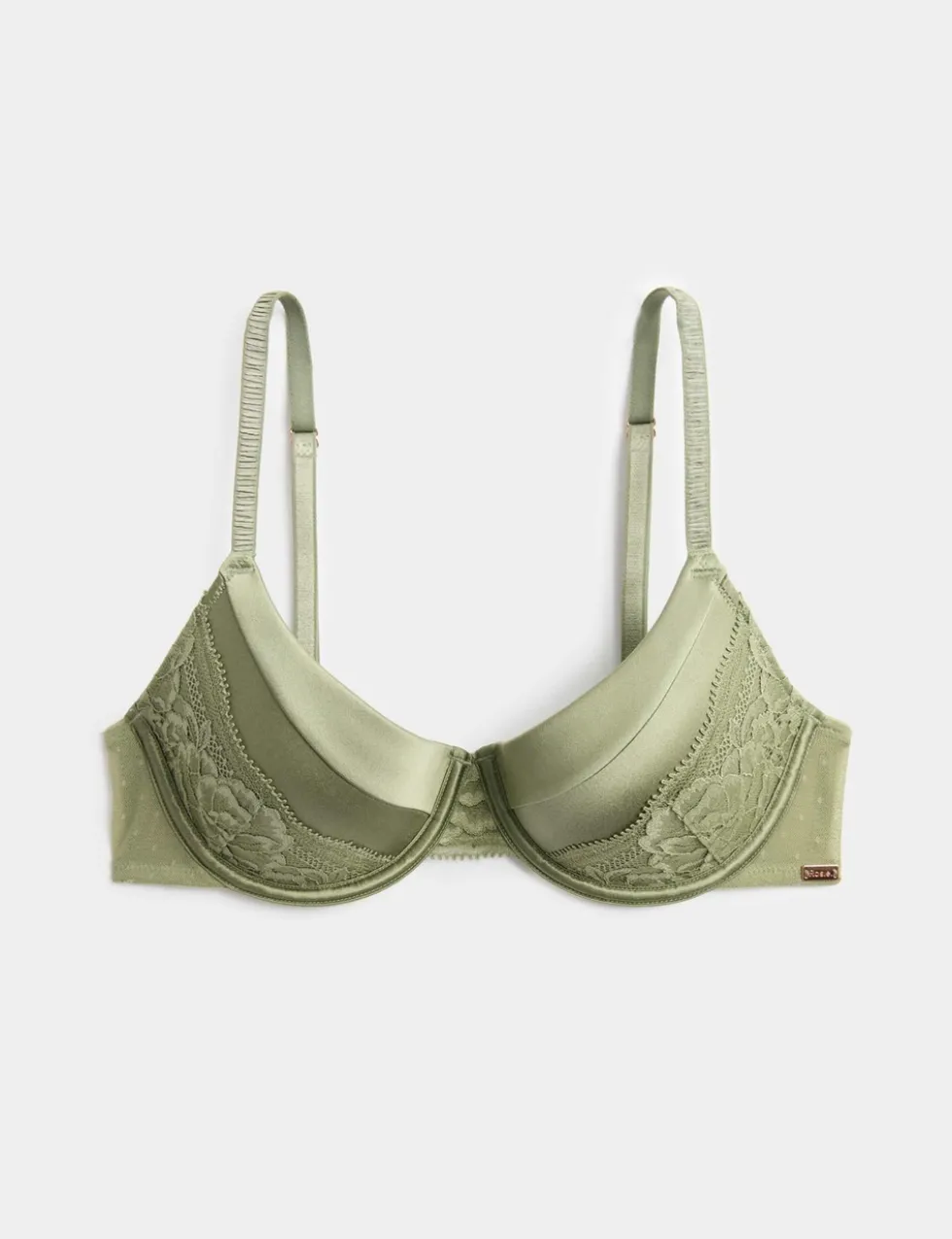 Silk & Lace Wired Scoop Demi Cup Bra (A-E)