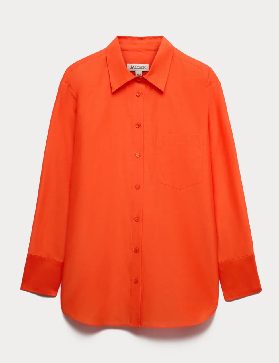 Silk Blend Collared Relaxed Shirt