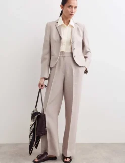Silk Blend Collared Relaxed Shirt