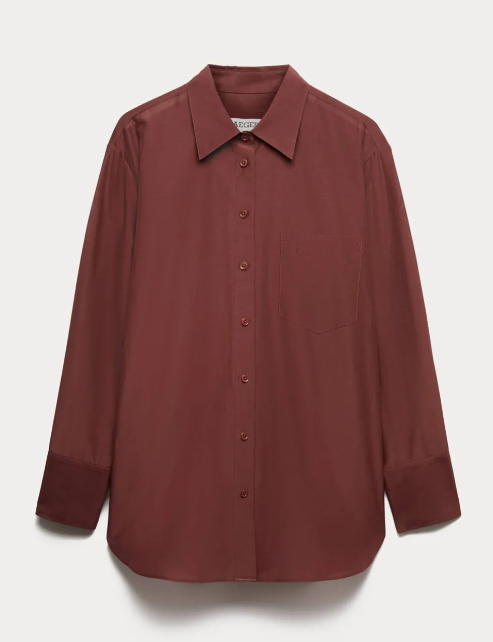 Silk Blend Collared Relaxed Shirt