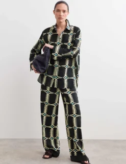 Silk Blend Geometric Shirt
