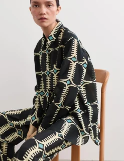 Silk Blend Geometric Shirt