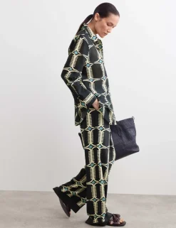 Silk Blend Geometric Shirt