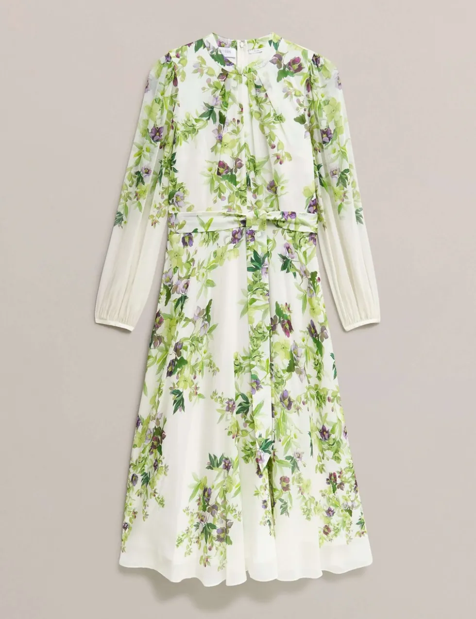 Silk Floral Knee Length Shift Dress