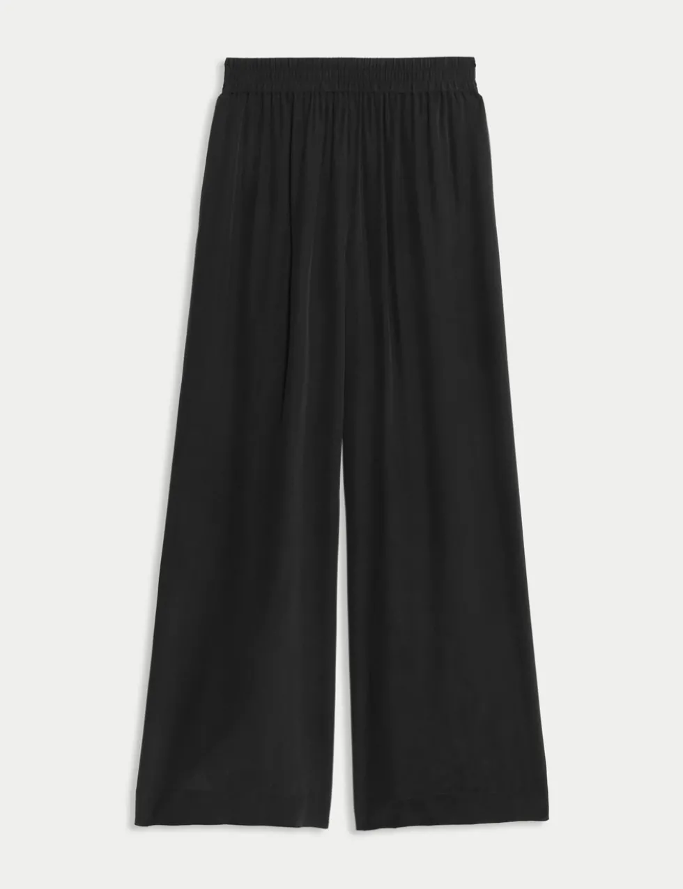 Silk Pull On Wide Leg Trousers