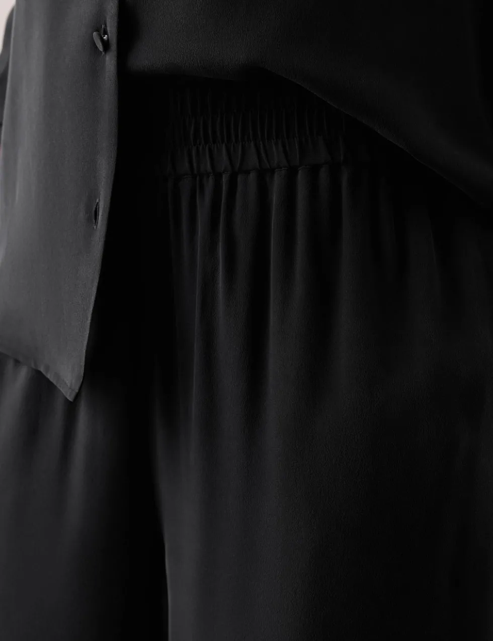 Silk Pull On Wide Leg Trousers