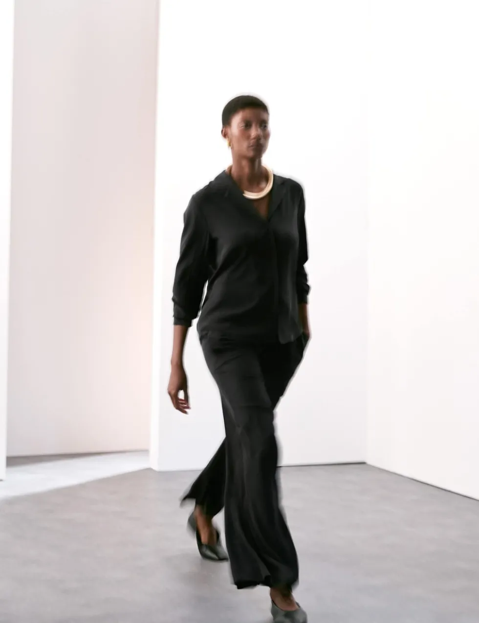 Silk Pull On Wide Leg Trousers