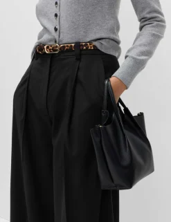Single Pleat Wide Leg Trousers
