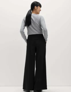 Single Pleat Wide Leg Trousers