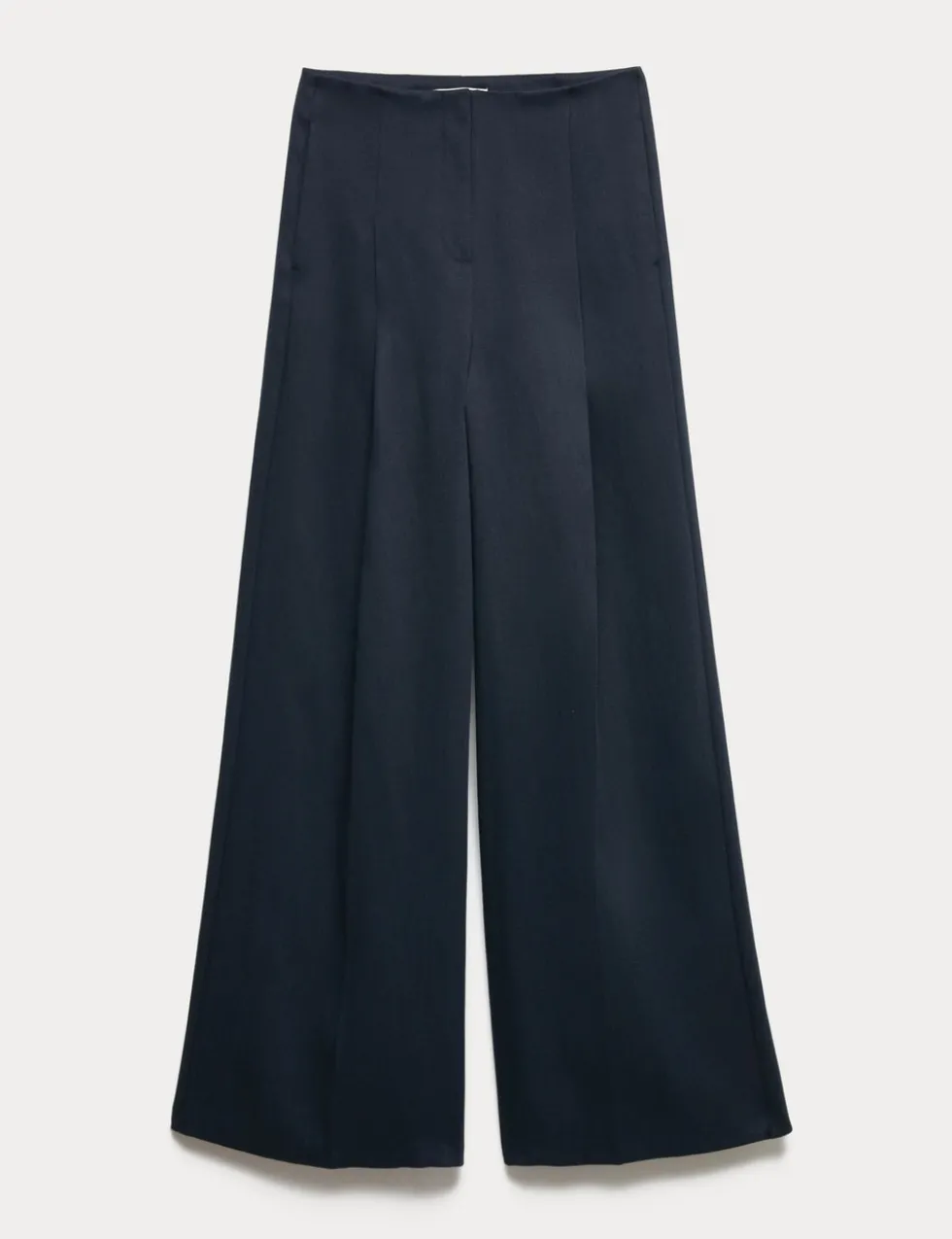 Single Pleat Wide Leg Trousers with Linen